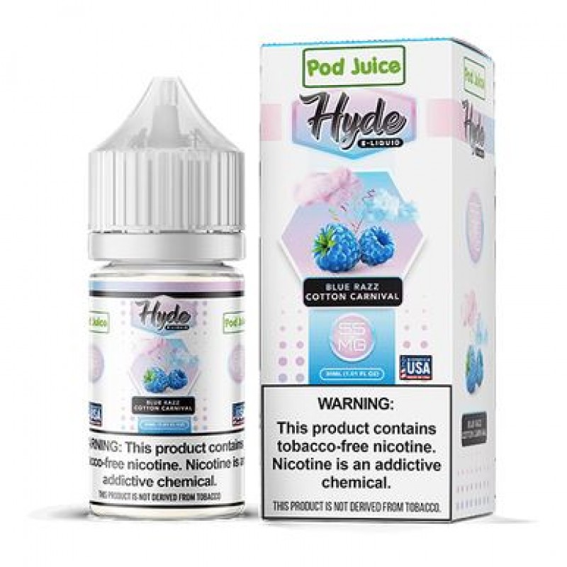 Blue Razz Cotton Carnival by Pod Juice - Hyde TFN Salt 30mL