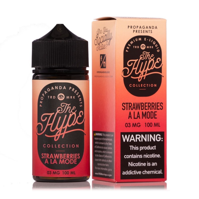 ﻿Strawberry A La Mode by Propaganda The Hype Collection E-Liquid 100mL