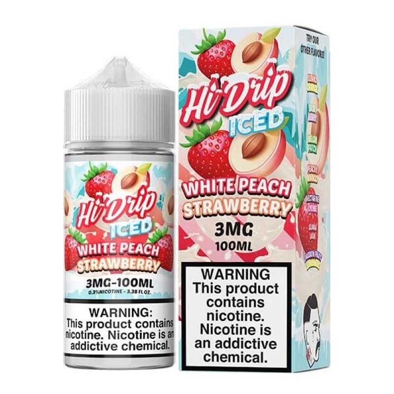 White Peach Strawberry ICED by Hi-Drip E-Juice 100...