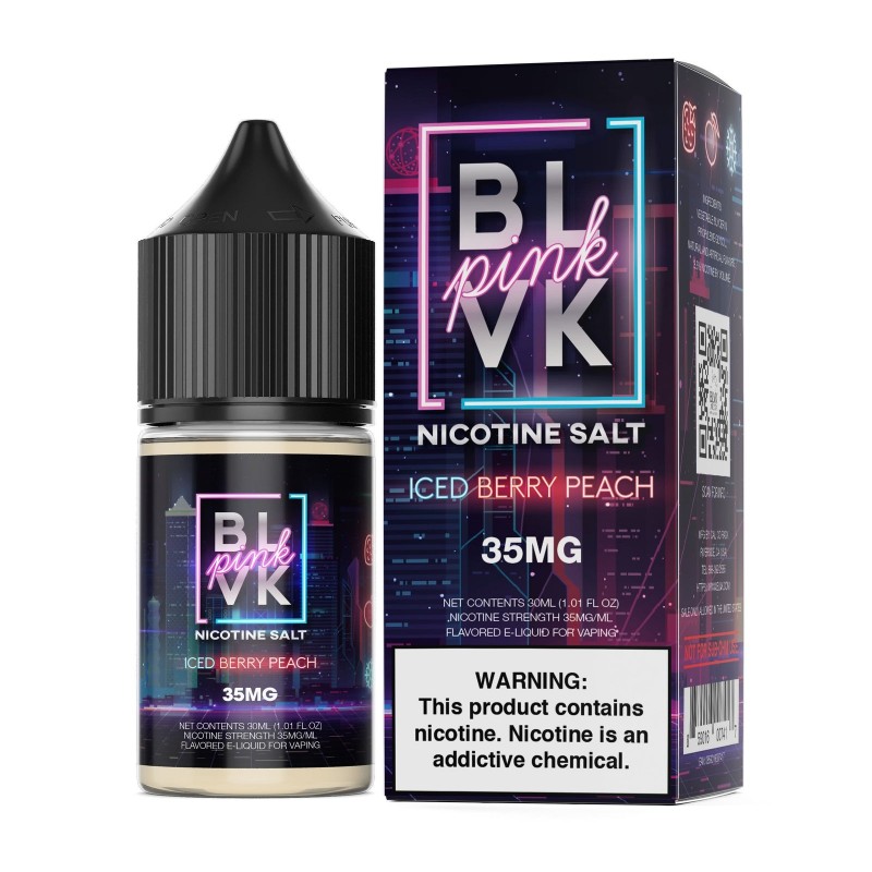 Strawberry Peach Ice (Iced Berry Peach) by BLVK Pink Salt Series 30ml