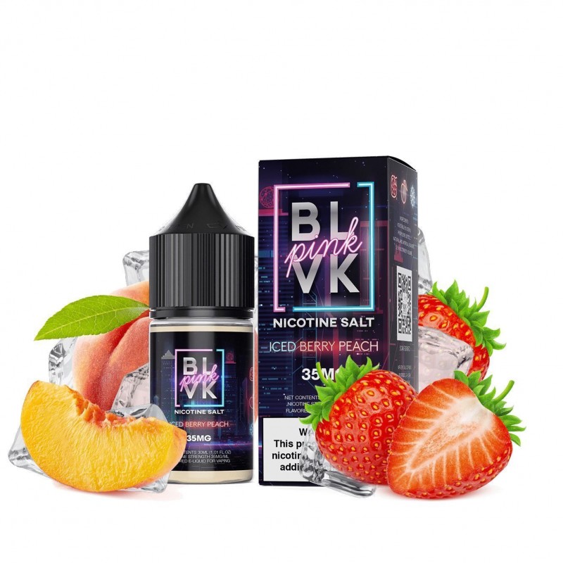 Strawberry Peach Ice (Iced Berry Peach) by BLVK Pink Salt Series 30ml