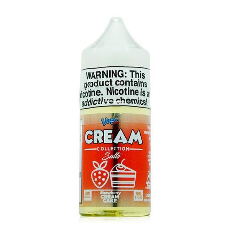 Strawberry Cream Cake by Vape 100 Cream Salt E-Liquid 30ml